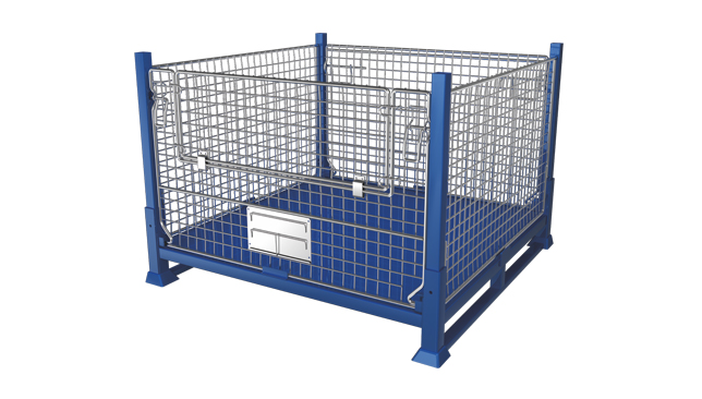 可折叠欧式金属网箱（蓝）
